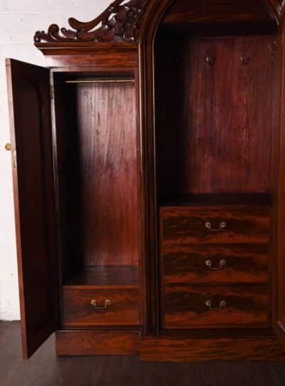 Stunning 3 Door Scottish Victorian Breakfront Wardrobe SAI3 - Image 12
