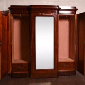 Impressive Victorian Mirror Door Break Front Wardrobe SAI1129 Antique Furniture