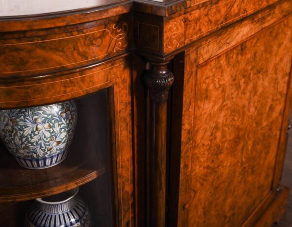 Stunning Victorian Inlaid Burr Walnut Credenza SAI1191 - Image 9