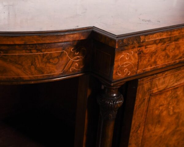 Stunning Victorian Inlaid Burr Walnut Credenza SAI1191 - Image 5