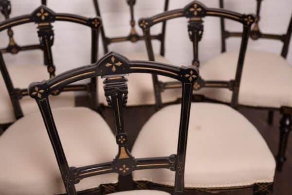 Fantastic Set Of 6 Edwardian Ebonised Chairs SAI1313 Antique Furniture 10