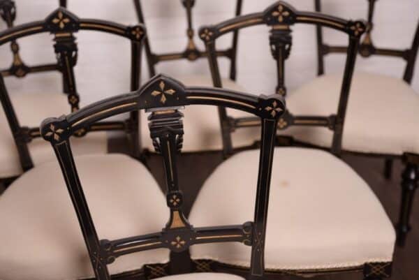 Fantastic Set Of 6 Edwardian Ebonised Chairs SAI1313 - Image 8