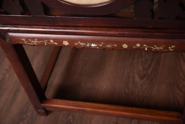 19th Century Chinese Marble Inset Mother-of-pearl Inlaid Arm Chair SAI1550 - Image 7