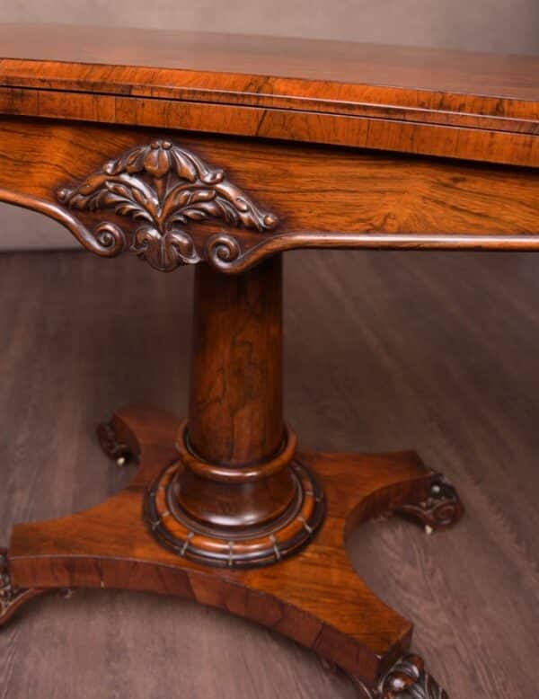 William 4th Rosewood Fold Over Card Table SAI1668 - Image 12