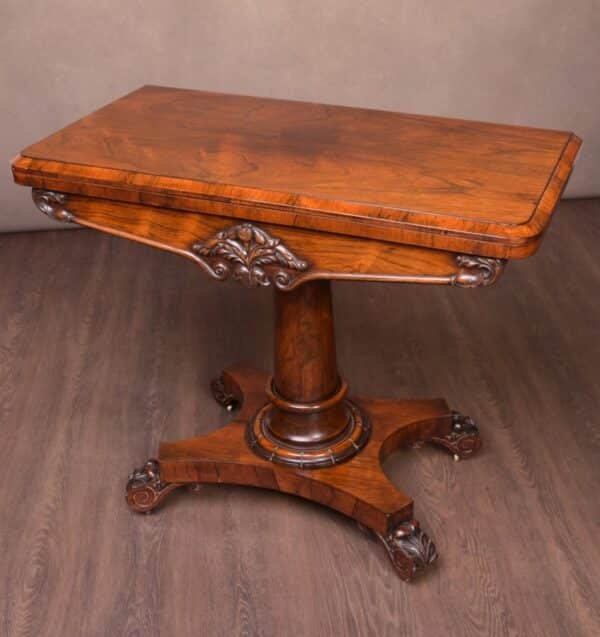 William 4th Rosewood Fold Over Card Table SAI1668 Antique Furniture 5