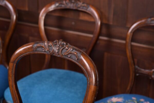 Fantastic Set Of 6 Victorian Walnut Balloon Back Dining Chairs SAI1836 - Image 16