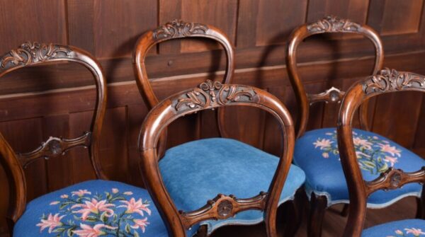 Fantastic Set Of 6 Victorian Walnut Balloon Back Dining Chairs SAI1836 - Image 18