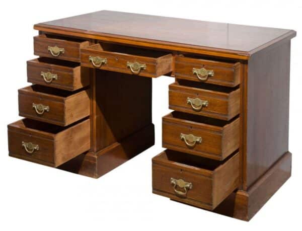 Edwardian mahogany pedestal desk - Image 7