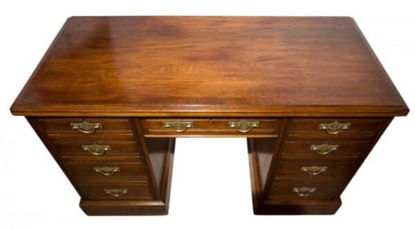 Edwardian mahogany pedestal desk - Image 4