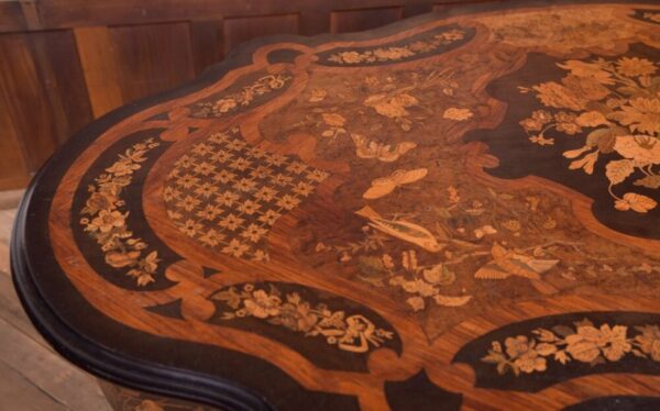 Exhibition Quality Marquetry Picture Centre Table SAI1190 Antique Furniture 7