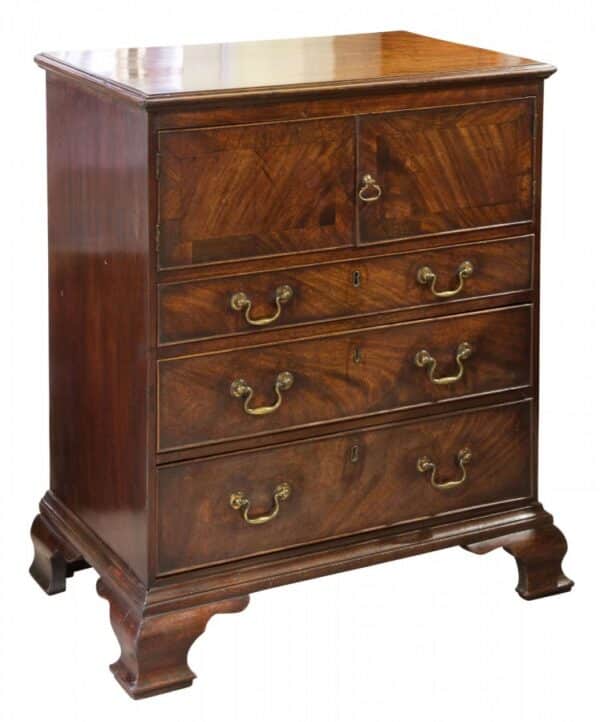 Geo III mahogany bedside table c1780 Antique Draws 3