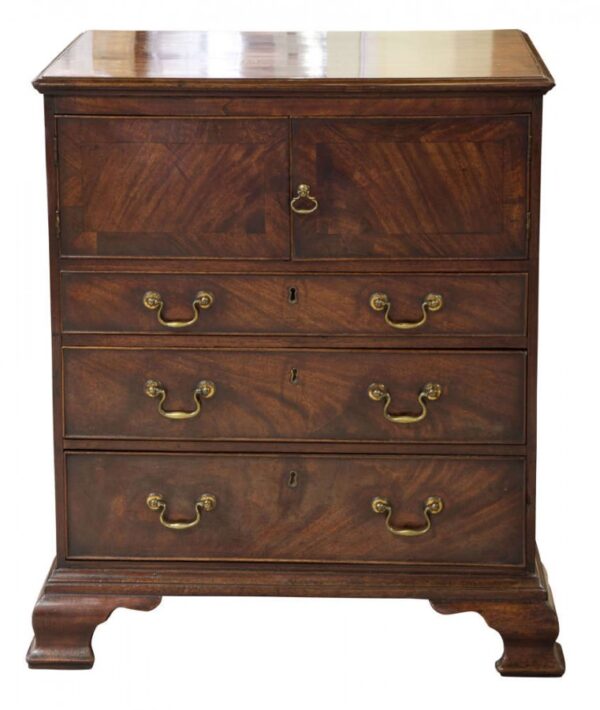 Geo III mahogany bedside table c1780 Antique Draws 8