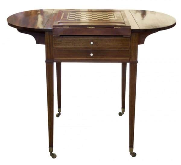 Geo III Sheraton period Pembroke games table Antique Furniture 9