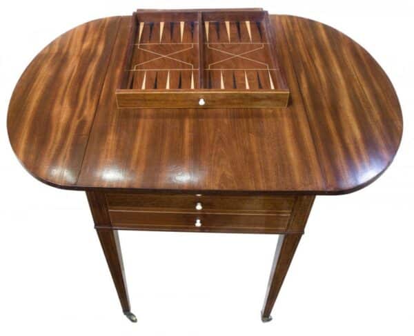 Geo III Sheraton period Pembroke games table - Image 5