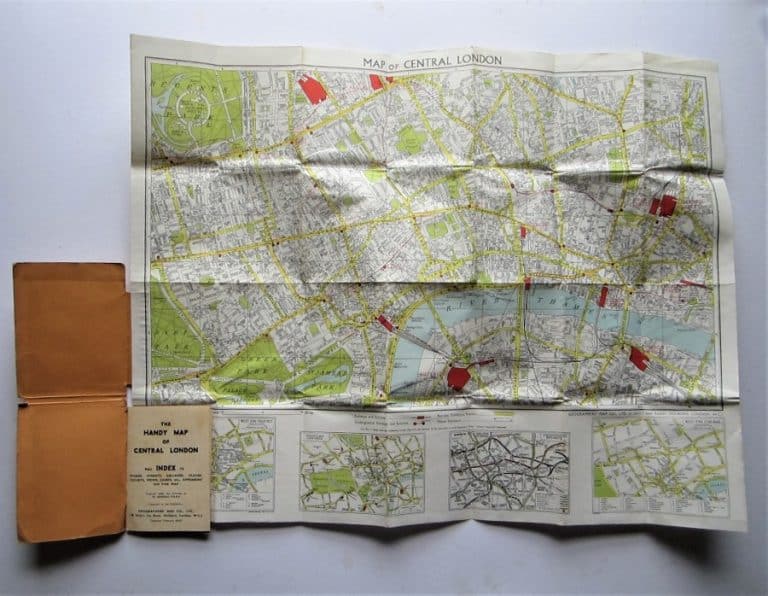 London – folding map – vintage