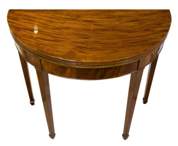 Inlaid mahogany demi-lune card table circa 1780 Antique Furniture 8