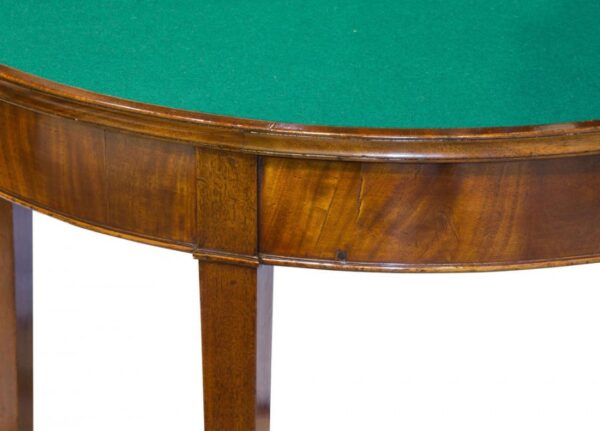 Inlaid mahogany demi-lune card table circa 1780 - Image 4
