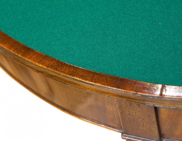 Inlaid mahogany demi-lune card table circa 1780 - Image 3