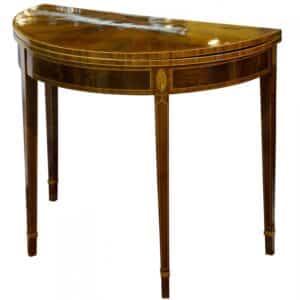George II mahogany demi-lune card table circa 1780 Antique Furniture