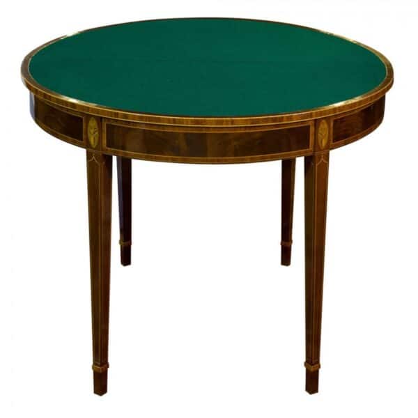 George II mahogany demi-lune card table circa 1780 - Image 2