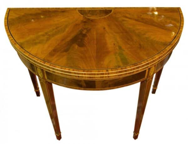 George II mahogany demi-lune card table circa 1780 Antique Furniture 8