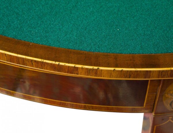 George II mahogany demi-lune card table circa 1780 - Image 4