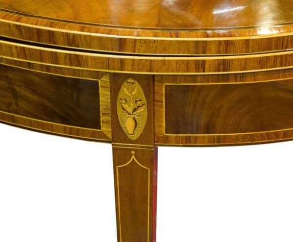 George II mahogany demi-lune card table circa 1780 Antique Furniture 5