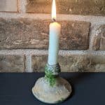 Medieval Green Glaze Candle Stick Antiquities