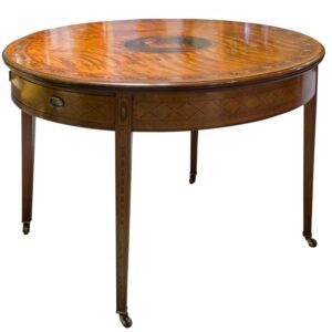 Painted satinwood oval centre table circa 1890 Antique Tables