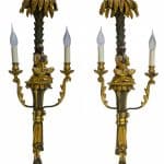 Pair of decorative carved wall sconces Antique Lighting