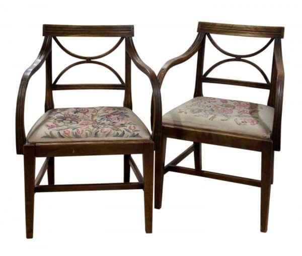 Pair of Hepplewhite period mahogany carver chairs c1780 Antique Chairs 3