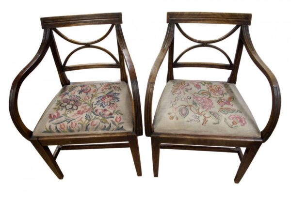 Pair of Hepplewhite period mahogany carver chairs c1780 Antique Chairs 4