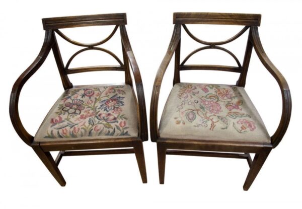 Pair of Hepplewhite period mahogany carver chairs c1780 - Image 2