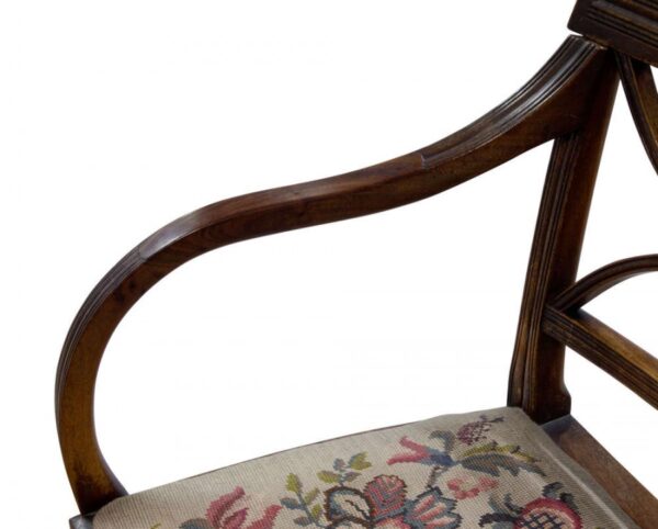 Pair of Hepplewhite period mahogany carver chairs c1780 Antique Chairs 5