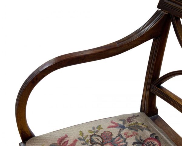 Pair of Hepplewhite period mahogany carver chairs c1780 - Image 3