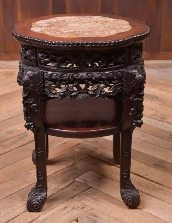 Chinese Carved Marble Top Vase Stand SAI2053 - Image 2
