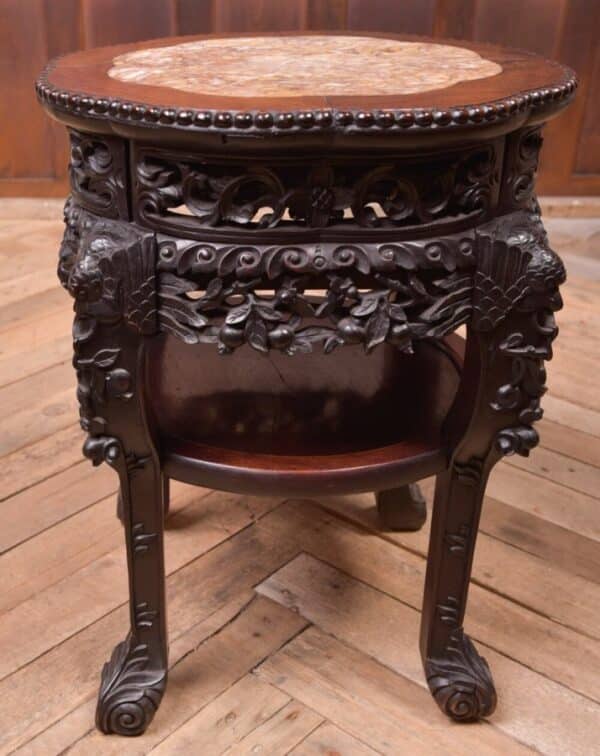 Chinese Carved Marble Top Vase Stand SAI2053 - Image 4