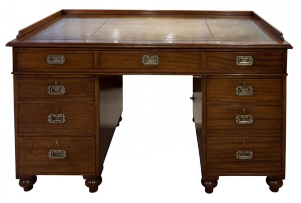 Rare Naval pedestal desk c1900 - Image 7