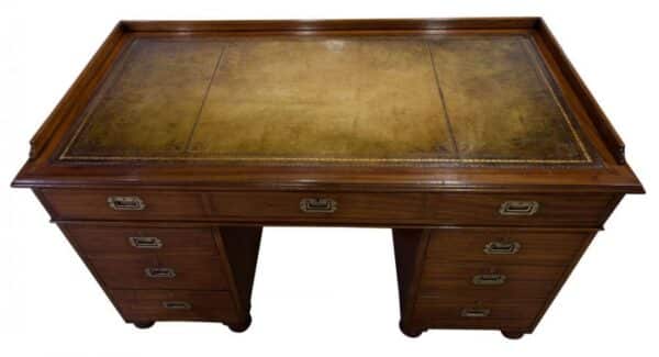 Rare Naval pedestal desk c1900 - Image 5