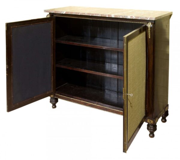 Regency Faux rosewood side cabinet - Image 7