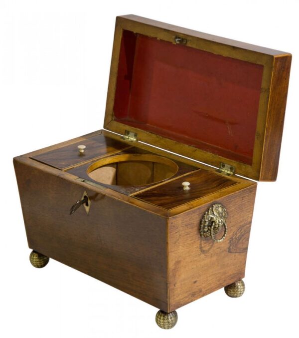 Regency rosewood tea caddy Antique Boxes 8