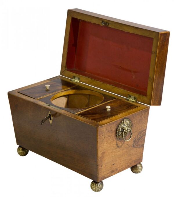 Regency rosewood tea caddy - Image 6