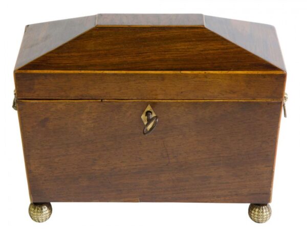 Regency rosewood tea caddy Antique Boxes 7