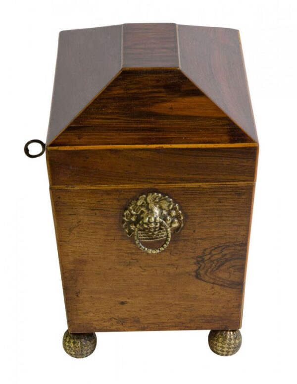 Regency rosewood tea caddy Antique Boxes 6