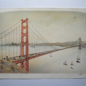 USA – California – San Francisco antique prints, vintage prints, san francisco, golden gate bridge Antique Prints
