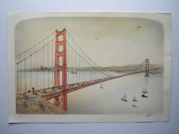 USA – California – San Francisco antique prints, vintage prints, san francisco, golden gate bridge Antique Prints 3