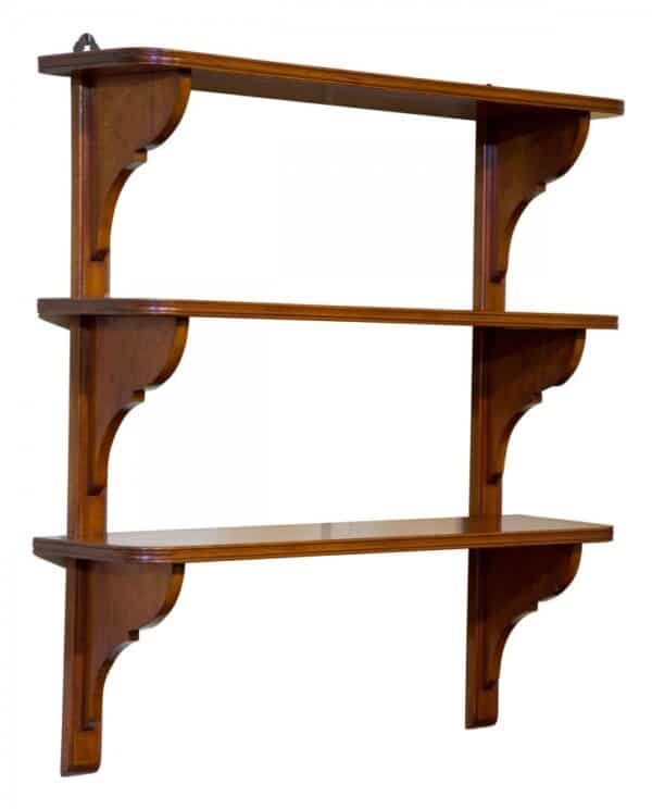 Set of 3 mahogany wall shelves