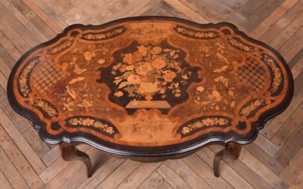 Exhibition Quality Marquetry Picture Centre Table SAI1190