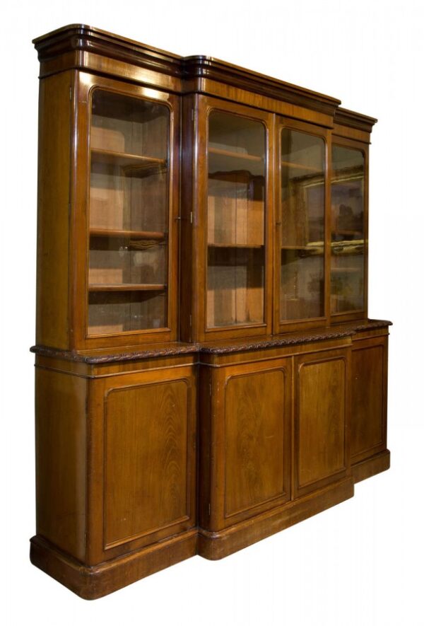 Victorian breakfront bookcase Antique Bookcases 3