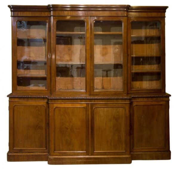 Victorian breakfront bookcase - Image 4